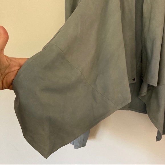 LAMARQUE Leather Cropped Jacket Sz S Graystone - Picture 6 of 12